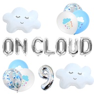 13 PCS Silver On Cloud 9 Balloons On Cloud 9 Birthday Decoration 9 Birthday Decoration Nine Years Ol