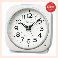 Seiko Clock (Seiko Clock) Alarm Clock, Table Clock, Automatic Illumination, Analog, Visible Even at Night, White Pearl 115×115×79mm KR519W
