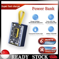 🇸🇬【READY STOCK】Mini Power Bank 20000 mAh Power Bank Fast Charging Built-in 3 Cables Large-Capacity PowerBank 充电宝