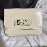 RM robinmay Meego 方塊 燕麥白色 斜背包