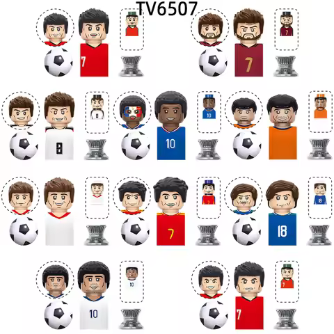 The Famous Football player Star Number 7 8 10 4 9 18 Model Blocks MOC Bricks Set Gifts Toys For Chil