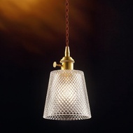 【塵年舊飾】懷舊銅製玻璃吊燈PL-1736附LED 6W燈泡