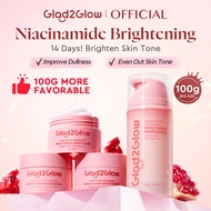 Glad2Glow Pmomegranate Niacinamide Brightening Moisturizer Whitening Cream For Face, For Dull & Sens