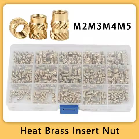 400Pcs M2-M5 Brass Heat Insert Nut For 3d Printer Plastic Part Hot Melt Molding Injection Embedded T