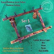 Kanco Sensitif Joran Timbang Full Set 5/7 Cagak Sensitif Fishing Trackle Dudukan kayu mahoni