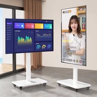 Tv Stand Horizontal Vertical Screen Rotating Live Stand Hand-Cranked Lifting Cart Wheel Mobile Floor