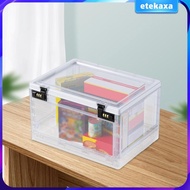 [Etekaxa] Lock Box Utility Tablet Password Box Cosmetic Storage Box Lockable Storage Bin for Cabinet Home Office Garage
