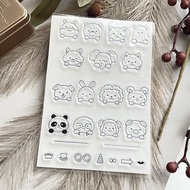 0609-1 e s p1-75 Animal Avatar 4 Row Panda Cute Crystal Seal Transparent Head