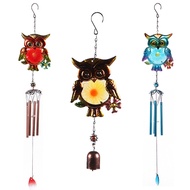 Wind Chimes Owl Iron Metal Ornaments Glass Painted Spray Paint Crafts Pendant Courtyard Garden IL8Z