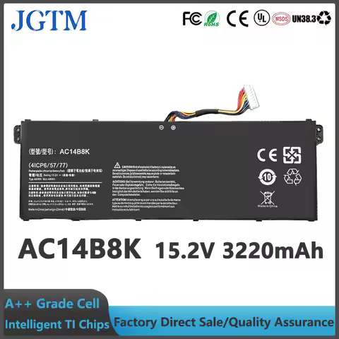 AC14B8K 15.2V 3220mAh Laptop Battery for Acer Nitro 5 AN515-51 AN515-52 AN515-53 V3-371 V3-111 ES1-1