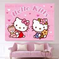 HelloKittyCute Hello Kitty Girl Kain Latar Belakang Cloth Asrama Bilik Bilik Tidur Berdandan Kain Ga