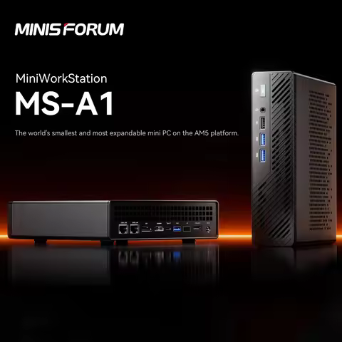 MINISFORUM MS-A1 Mini PC Barebones AMD AM5 Socket USB4.0 No CPU/RAM/SSD/OS OCulink Tri-Display Gamin