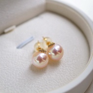 18K Baby Skin Silky Circle Full Flawless Mirror Super Light AK Pearl Earrings Earrings 9.5mm Small E
