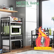 [In Stock]NETEL Kitchen Rack Microwave Rack Oven Rack Adjustable Storage Rack  Kitchen Organizer Rak