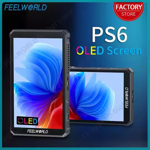 FEELWORLD PS6 5.5 Inch OLED Vertical Horizontal Touch Screen Camera Field Video Monitor Lightweight 