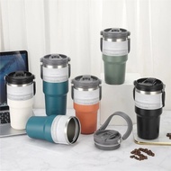 600/900ML Thermos Bottle With Handle Stainless Steel Tumbler  Double Layer Insulated Thermos Flask Water Bottle Insulation Cold And Hot Travel Mug Car Water Bottle