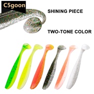 C5GOON 20PCS 5.5/6.5/7CM Dual-Color Glitter T-Tail Soft Lure Bait Ultra-Realistic Worms Matched with