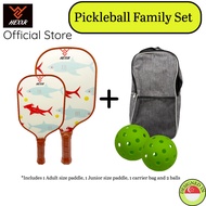 [Limited Edt] Pickleball Family Shark Set ‍ ‍ ‍ – Adult + Junior Paddles, 2 Balls & Carrier Bag