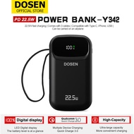 DOSEN Power Bank 20000mAh/25000mAh PD 22.5w Fast Charging Powerbank Built in Two Cables Portable Cha