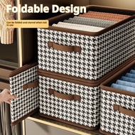 28L Foldable Fabric Storage Box Storage Box Storage Basket Houndstooth Fashion Clothes Put away misc