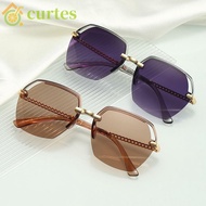 CURTES Polygon Sunglasses Fashion PC Vision Care Polygon Half Frame UV400 Women Eyewear
