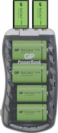 GP ReCyko+ PB19 Universal NiMH 電池充電器, 適合AA/AAA/C/D/9V電池