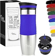 Milu Thermo Mug Insulated Cup Coffee & Tea Mug to go - 12oz, 15oz 100% leak proof - Stainless Steel 