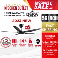 [Twin Pack] Deka 56" 5 Blades 14 Speeds DC33 PRO | 12 Speed DDC21 Dc Motor Ceiling Fan With Remote C