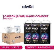 [Carton] AIWIBI Baby Diapers Magic Comfort - 3 Pack (Pants/ Tape) (S, M, L, XL, XXL, XXXL)