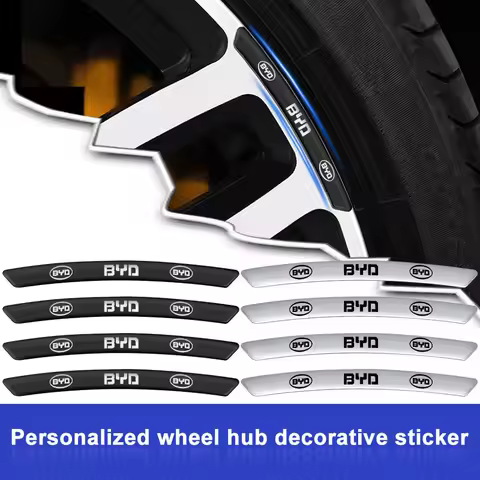 Aluminum Car Badge Emblem Wheel Hub Rims Decor 3D Stickers For BYD F3 S6 F0 Tang I3 S7 G3 E5 E2 E1 E
