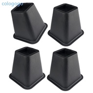 COLO 6Inch Bed Furniture Risers 4Pcs Sturdy Plastic Leg Lifts For Table Sofa Desk