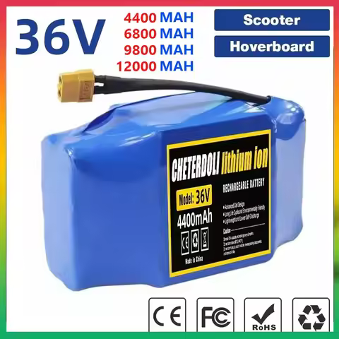 36V 12/9.8/6.8/4.4Ah Battery 10S2P Rechargeable Lithium-ion Battery for Electric Self-balancing Scoo
