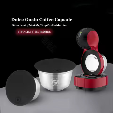 ICafilasStainless Steel Reusable For Dolce Gusto Capsule Refillable Dolci Gusto Filter Coffee Tamper