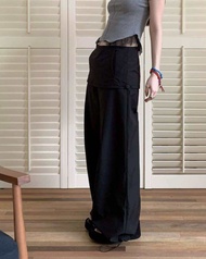 nor.enough - NYLON LAYERED SKIRT PANTS (พร้อมส่ง) กางเกงกระโปรงเลเยอร์