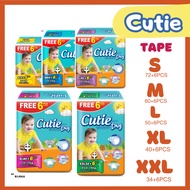 Cutie Dry Tape S/M/L/XL/XXL Lampin Bayi Seluar Cutie Baby Diapers Tape