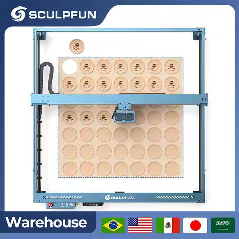 Sculpfun S70 Max 70W Laser Engraver Cutting Machine with 50L Air Assist Kit 830x800mm Engraving Area