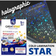 COLD LAMINATION COLD LAMINATION HOLOGRAPHIC STAR 1 A4/ 20 SHEETS