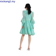 COQUI - Women's DRESS designed with puffed sleeves, V neck, short flared elegant lady GRACE DRESS