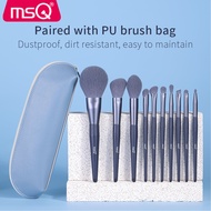Bộ 10 cọ trang điểm MSQ màu xanh navy (kèm túi đựng cọ) - Lông tổng hợp chất lượng cao, kết cấu mềm 