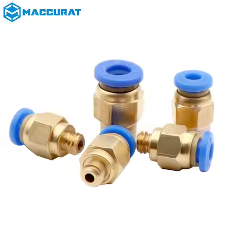 2pcs PC4-M6 PC4-01 PC6-01 Pneumatic Connectors Brass Part For MK8 Tube Filament M6 M10 Feed Fitting 