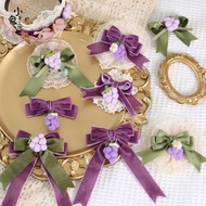 Lolita Lolita Lolita Grape Garden Large Bow Lolita Headdress Purple Hairpin Flower Ball Bow Brooch