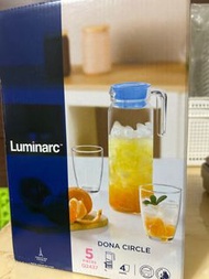 【全新套組】 法國 Luminarc 樂美雅 全新 1壺4杯冷水壺杯組