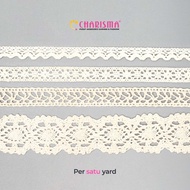 Charisma Crochet Crochet Lace - Cream Crochet Lace 1cm, & 3cm Wide Crochet Lace/ Price per 1 Yard (9