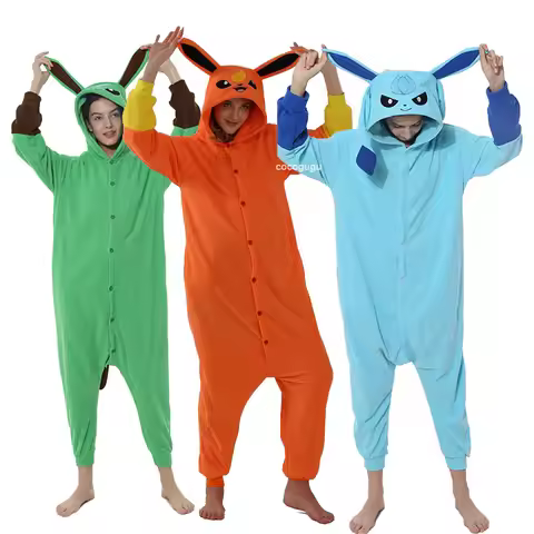 Pokemon Eevee Family Costume Anime Cosplay Suit Halloween Christmas Kigurumis Jumpsuit Women Men Paj