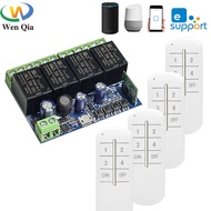 WenQia EWelink Công Tắc WiFi 4 Rơ Le Kênh DC 7V 12V 24V 48V Công Tắc Điều Khiển Từ Xa Không Dây Mô Đ