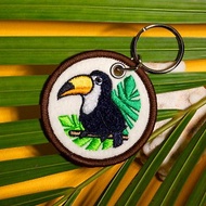 森林系列 大嘴鳥 鑰匙圈--圓形 鑰匙圈 立體刺繡 畢業禮物