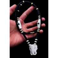 Amulet Necklace, Amulet Necklace, Coconut Shell Chain, Elephant Bone Chain, Elephant Bone Coconut Sh
