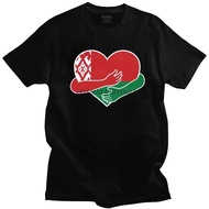 Belarusian Love Hug Belarus Flag T Shirt for Men Pure Cotton Casual Tee Patriotic Tshirts Short-Slee