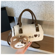 Furry Bag Furry Bag Large Capacity Handbag Bag [E105] Super Hot Niche Lamb Furry Bag 2025 All-Match 