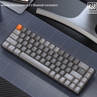 Wireless Bluetooth Mechanical Keyboard with USB-A and Type-C Dongle Insert Portable Battery 68 Keys 